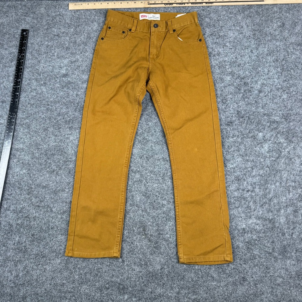 Levi's Corduroy Pants Boys Size 14 Brown 513 Slim Straight Cotton Casual Pant